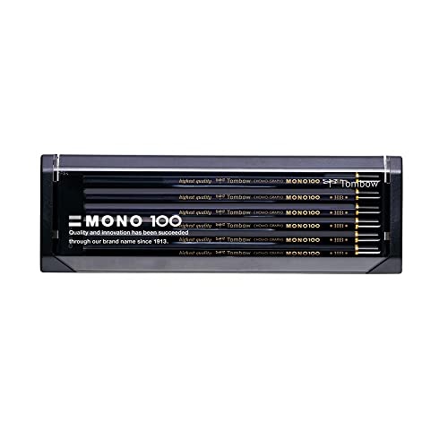 Tombow Bleistift MONO 100 HB, 12er-Set, hochwertige Graphitmine mit hoher Dichte, intensiver Kontrast, ideal zum Zeichnen und Schreiben [MONO-100-HB] von Tombow