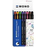 Tombow MONO Fineliner-Set farbsortiert 0,35 mm, 8 St. von Tombow