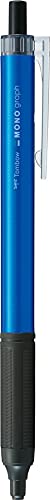 Tombow - MONO Graph Lite Kugelschreiber mit einziehbarer Spitze - Ballpoint Pen mit weicher Öltinte in Schwarz und blauem Gehäuse - Kugelschreiber mit Präzisionsspitze 0,52 mm von Tombow
