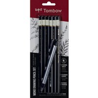 Tombow Mono Bleistift-Set B, HB, 2H, 2B, 4B, 6B schwarz/weiß mit Radierer, 1 Set Tombow Mono Bleistift-Set B, HB, 2H, 2B, 4B, 6B schwarz/weiß mit Radierer, 1 Set von Tombow