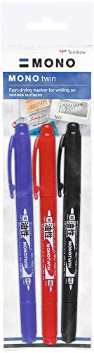 Tombow OS-TME-3P Marker MONO twin 3er Pack Farben: Schwarz, Blau, Rot von Tombow