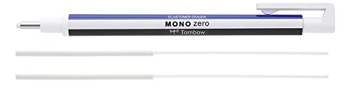 Tombow MONO Null, Präzisionsgummi, nachfüllbar, runde Spitze, Durchmesser 2,3 mm weiß + Nachfüllung. von Tombow