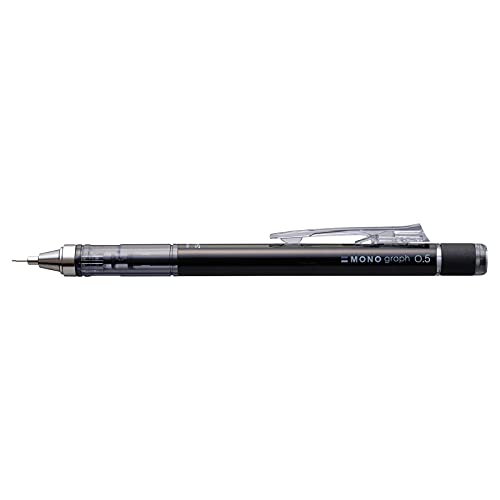 Tombow MONO graph Druckbleistift 0,5 mm, schwarz, HB, präzises Zeichnen mit 4-mm-Spitze, Schüttel-Mechanismus, inkl. nachfüllbarer Radierer [SH-MG11] von Tombow