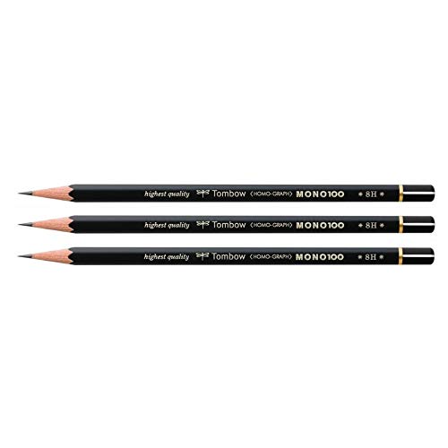 Tombow Set 3 Bleistifte Papier Mono 100 héxagonal Mine 2 mm bruchsicher 8H von 1 Tombow Set 3 Bleistifte Papier Mono 100 héxagonal Mine 2 mm bruchsicher 8H von 1 von Tombow
