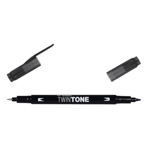 Tombow TWINTONE-33 Filzstift, Doppelspitze, Schwarz von Tombow