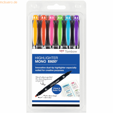 Tombow Textmarker Mono edge Keil- und Rundspitze VE=6 Stück Tombow Textmarker Mono edge Keil- und Rundspitze VE=6 Stück von Tombow