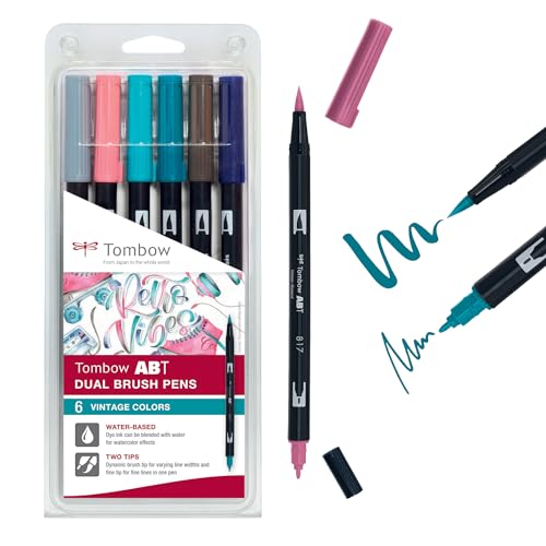 Tombow Tombow ABT Dual Brush Pen zwei Spitzen Vintage Colours 6St, Bunt Tombow Tombow ABT Dual Brush Pen zwei Spitzen Vintage Colours 6St, Bunt von Tombow