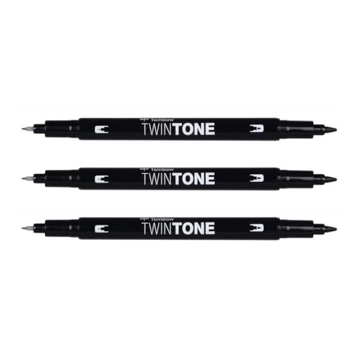 TOMBOW TwinTone Filzstifte, Doppelspitze, 0,8 und 0,3 mm, Schwarz, 3 Stück TOMBOW TwinTone Filzstifte, Doppelspitze, 0,8 und 0,3 mm, Schwarz, 3 Stück von Tombow