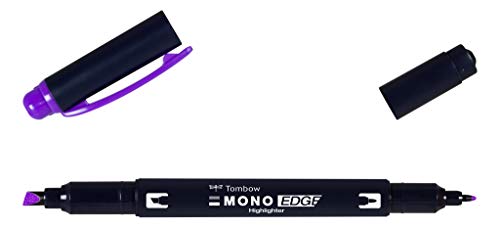 Tombow MONO edge Textmarker mit zwei Spitzen, purple, Keilspitze und Finelinerspitze, schnell trocknend, umweltfreundliches Design [WA-TC97] von Tombow