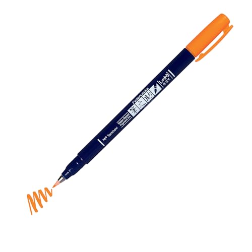 Tombow ws-BH93 Brush Pen Fudenosuke neonorange, Harte Spitze von Tombow