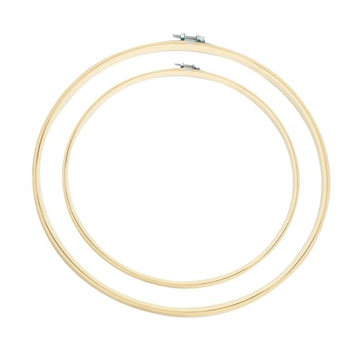 Tomedeks 2 Stück Stickrahmen(10+15CM), runder Stickrahmen aus Bambus, Verstellbarer runder Stickrahmen, Gratfrei, glatt und leicht, Gut für Stickereien, Kunstwerke, Embroidery Hoop von Tomedeks