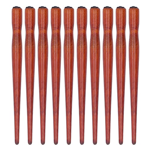 10 PCs Nib Stifthalter, hölzerne Zeichnung Stifthalter Comic Dip NIB Setzen Sie bequeme Griff zum Schreiben von Malerei (Rosewood color) von Tomedny