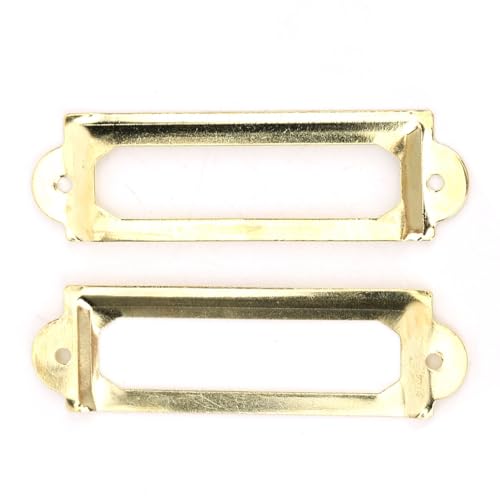 20pcs Antique -Etiketthalter, Metallbibliotheksbezeichnungsbezirks -Kabinenrahmen Frames -Kartenrahmen mit Schrauben für Büroschubladenregale (Gelb) von Tomedny