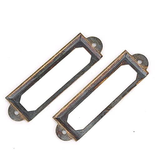20pcs Antique -Etiketthalter, Metallbibliotheksbezeichnungsbezirks -Kabinenrahmen Frames -Kartenrahmen mit Schrauben für Büroschubladenregale (Grüne Bronze) von Tomedny