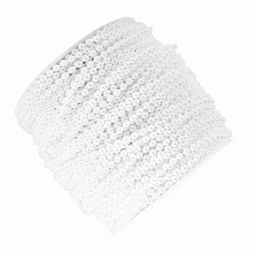 3 mm Perlenschnur, 50m Perlenkette Girlandenperlen Girlande zur Herstellung von Hochzeitsfeierdekoration (Weiß) von Tomedny