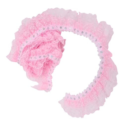 5 Yards Spitzenband, Organza Spitzenverkleidungs -Spitzenverkleidungsband mit Nähpailletten für Applikationen, Nähen, Hochzeit, DIY -Dekor (Rosa) von Tomedny