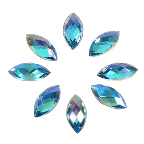 500PCS Crystal Rhinestones, Acrylic Flat Back Rhinestones Horse Eye Shape Craft Crystal Colorful Clothing Accessories for Decorations (dark blue) von Tomedny