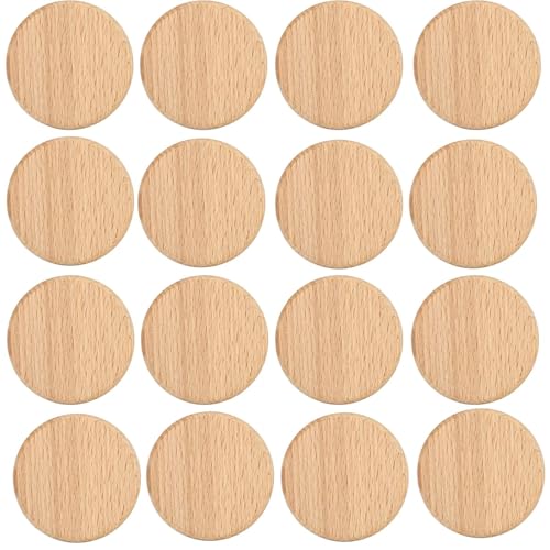 50pcs Holzscheiben, runde Holzscheiben Buchen Chip ohne Loch unvollendete DIY Hand für Malerei Handwerksschreibende Dekoration ﻿ (6cm) von Tomedny