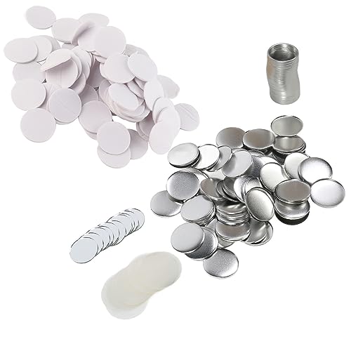 58 -mm -Knopfmacherversorgungen, leere Taste erstellen, runde Knopfteile Metallabzeichen Sets enthalten Metallschalen klare Filmkomponenten von Tomedny