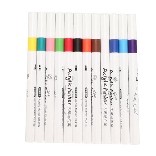 Acrylfarbenmarkierungen, Halloween -Dekorationen Schnelle trockene Stifte Mehrere Farben Graffiti -Marker runden Acrylfarbenstifte für Stein DIY -Kunsthandwerk ﻿ (12 Farben) von Tomedny