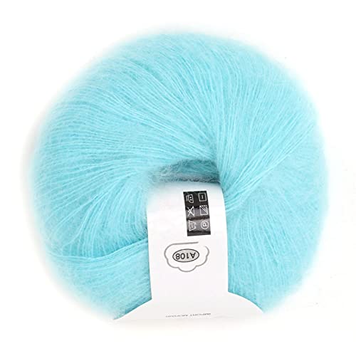 Mohair -Garn, lange Wolle weiches Mohair -Angora -Garn zum Stricken warmes Wollhäkeln für Gewebeschals (07 Water Blue) von Tomedny