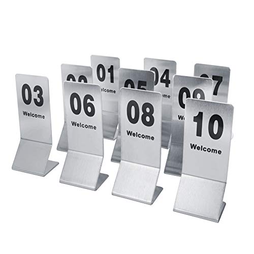Tischnummern aus rostfreiem Stahl, Doppelsiegtischnummern Tabletop Number Tail Table Number für Hochzeitsfeierdekoration von Tomedny
