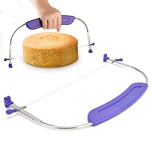 Verstellbarer Kuchenstufer, Kuchendrahtschneider mit Edelstahldrähten und Griffschichtschneider Backversorgungen Backwerkzeuge zum Nivellieren von Tomedny