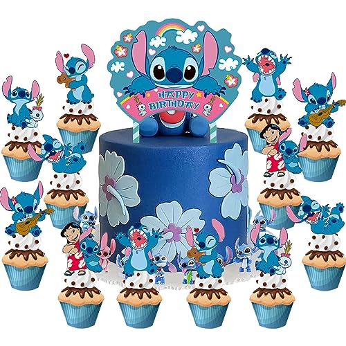 Cake Decoration 25 Pieces Theme Cake Decoration Cupcake Toppers for Children Birthday Decoration Wedding Party Cake Decoration Supplies for Kids von Tomicy