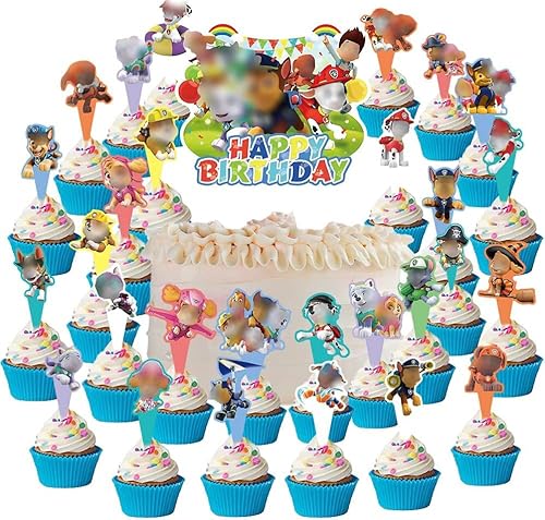 30 Stück Hund Tortendeko,cartoon Hund Tortendeko, cartoons Cupcake Figuren Spielzeug,Anime Tortendeko Geburtstag für Kinder Party Geburtstag Party Kuchen Dekoration Supplies von Tomicy
