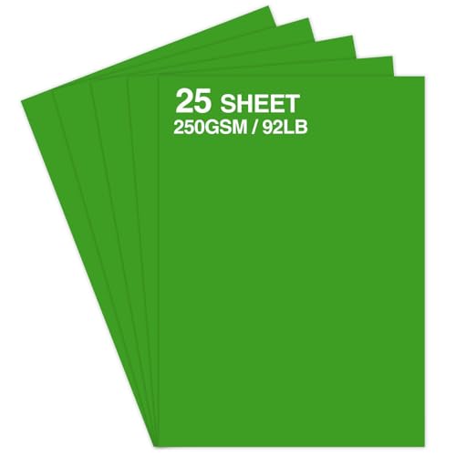 25 Blatt grünes Kartonpapier – 21,6 x 27,9 cm, 250 g/m²/41,7 kg, schweres Bastelpapier für Weihnachtskarten, Einladungen, Scrapbooking und DIY-Projekte 25 Blatt grünes Kartonpapier – 21,6 x 27,9 cm, 250 g/m²/41,7 kg, schweres Bastelpapier für Weihnachtskarten, Einladungen, Scrapbooking und DIY-Projekte von Tomioziey