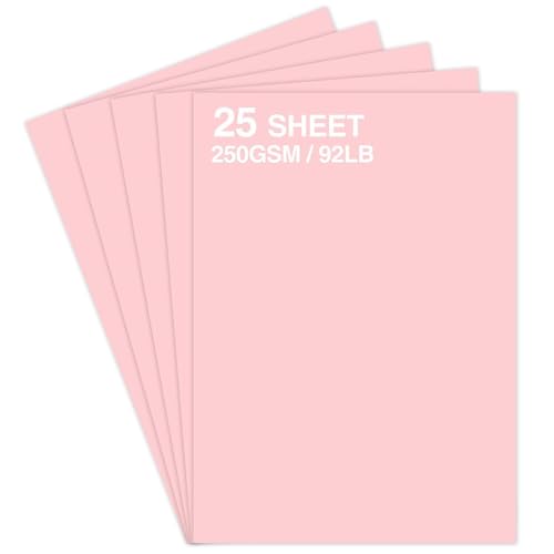 25 Blatt rosa Kartonpapier, 21,6 x 27,9 cm, 250 g/m², schweres Bastelpapier für Einladungen, Scrapbooking, DIY-Karten, Halloween und Weihnachten, druckerfreundlich 25 Blatt rosa Kartonpapier, 21,6 x 27,9 cm, 250 g/m², schweres Bastelpapier für Einladungen, Scrapbooking, DIY-Karten, Halloween und Weihnachten, druckerfreundlich von Tomioziey