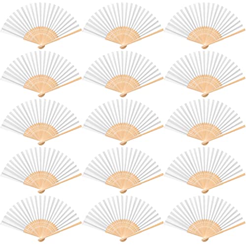 40 Stück Fächer Hochzeit Handfächer Weiß Hochzeit Gäste Geschenk Hochzeitsdekoration Hochzeitsgastgeschenke Papierfächer für Hochzeit Party von Tomkity