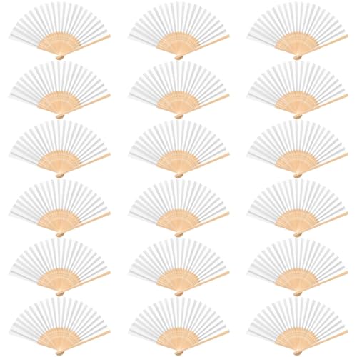 50 Pack Fächer Hochzeit Weiß Handfächer Hochzeitsgeschenke Hochzeitsdeko Papierfächer für Hochzeit Party von Tomkity