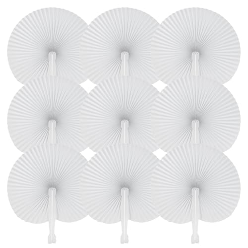 Tomkity 60 Pack Fächer Hochzeit Weiß Handfächer Hochzeitsgeschenke Hochzeitsdeko Papierfächer für Hochzeit Party von Tomkity