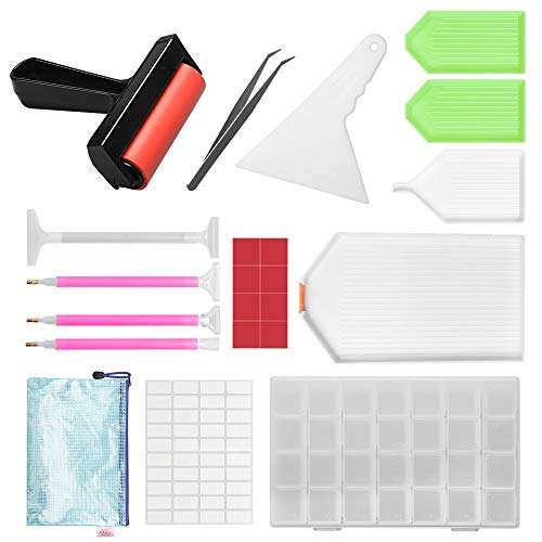 Tomorotec Diamond Painting Zubehör Set, Komplettes 5D Diamant Malerei Werkzeug Kit mit Lichtbohrstiften, Ausrichtungs- und Reparaturwerkzeugen, Malroller, Aufbewahrungsbox und Kunststofftablett-Kits Tomorotec Diamond Painting Zubehör Set, Komplettes 5D Diamant Malerei Werkzeug Kit mit Lichtbohrstiften, Ausrichtungs- und Reparaturwerkzeugen, Malroller, Aufbewahrungsbox und Kunststofftablett-Kits von Tomorotec