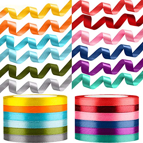 Tomorotec Satinband, 12 Farben, 277 m,geschenkband stoff Seiden-Satin-Rollen für Geschenkverpackungen, Schleifen, Basteln, Geschenke, Party, Hochzeit Tomorotec Satinband, 12 Farben, 277 m,geschenkband stoff Seiden-Satin-Rollen für Geschenkverpackungen, Schleifen, Basteln, Geschenke, Party, Hochzeit von Tomorotec