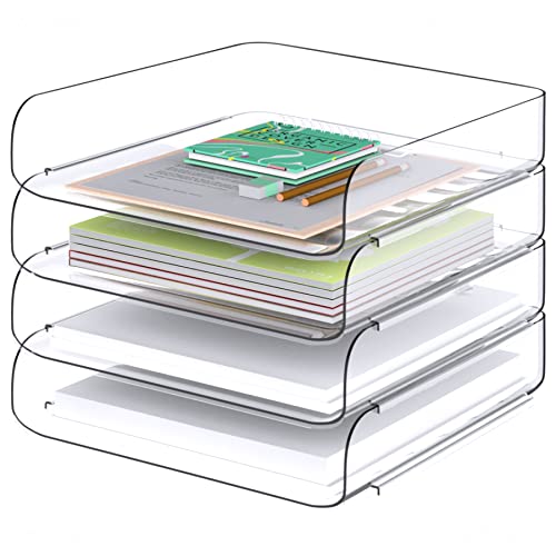 Tomorotec büro zubehör, 4 Stück, papierablage, briefablage a4, transparent, PET, stapelbar, dokumenten-0rganizer,ablage Schreibtisch,Schreibtisch Tomorotec büro zubehör, 4 Stück, papierablage, briefablage a4, transparent, PET, stapelbar, dokumenten-0rganizer,ablage Schreibtisch,Schreibtisch von Tomorotec