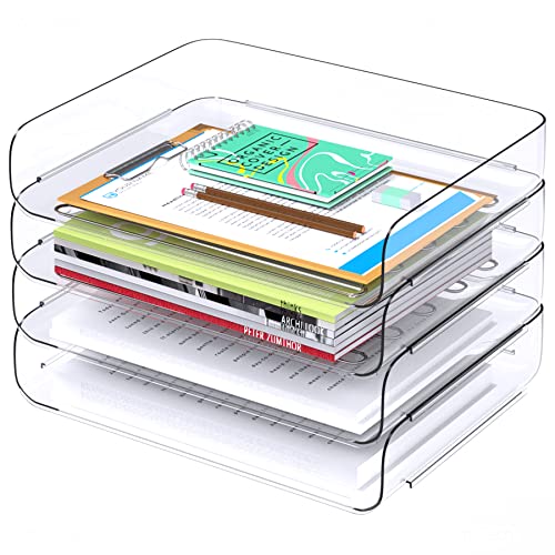 Tomorotec 4 Stück büro zubehör, briefablage a4, transparent, PET, stapelbar,dokumenten-Organizer, Büro, ablage Schreibtisch,Schreibtisch Tomorotec 4 Stück büro zubehör, briefablage a4, transparent, PET, stapelbar,dokumenten-Organizer, Büro, ablage Schreibtisch,Schreibtisch von Tomorotec