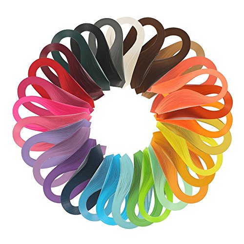 Quilling-Papier-Set, Papier-Quilling-Streifen, 3600 Streifen, 30 Farben, 39 cm Länge/Streifen (Papierbreite 3 mm) von Tomorrow Store