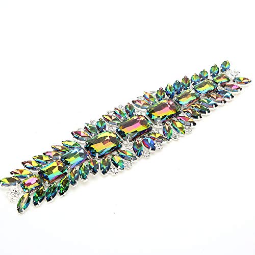 1 Yard Strasskette, Kristall Tassenkette Strass Diamant Applique Perlenkette zum Nähen von DIY Hochzeitskleidern, Taschen, Schuhen(Bunt) von Tomotato