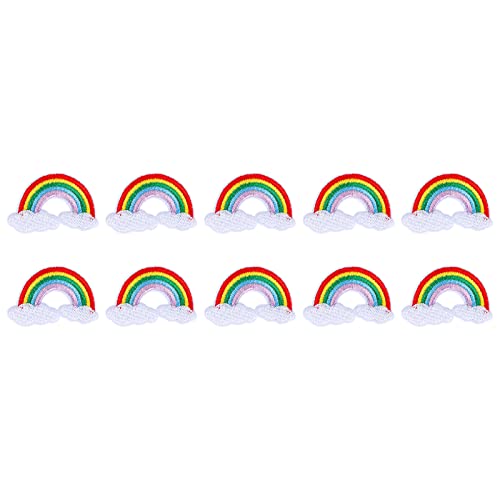 10 Stück Regenbogen Wolken Patches, Regenbogen Flecken für DIY Nähen Stickpack Rucksackhandwerk Dekoration 10 Stück Regenbogen Wolken Patches, Regenbogen Flecken für DIY Nähen Stickpack Rucksackhandwerk Dekoration von Tomotato