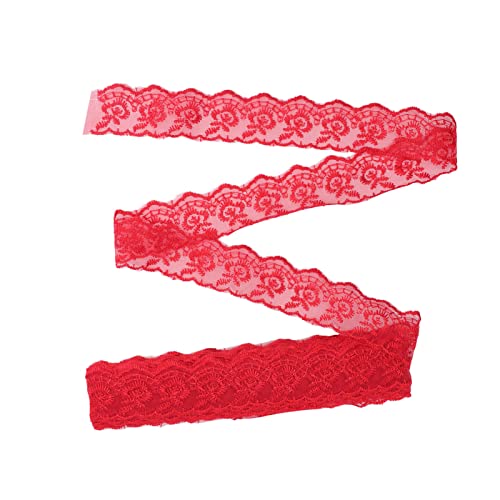 10 Yards Spitzenband, Dekorativ Spitzenstoff Tüll Spitze für Hochzeitsfeier, Nähen, Bekleidung, DIY Handwerk und Geschenkverpackung (Rot) von Tomotato