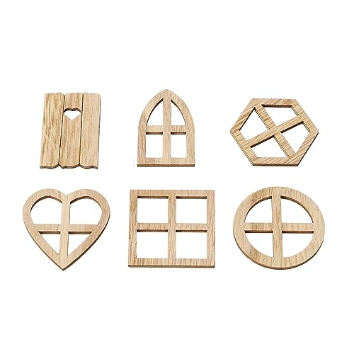 100 Stück Holz Fensterausschnitte, Mini unlackierte Holzscheiben Fenster Dekoration Kunsthandwerk für DIY Scrapbooking, Puppenhaus Dekoration 100 Stück Holz Fensterausschnitte, Mini unlackierte Holzscheiben Fenster Dekoration Kunsthandwerk für DIY Scrapbooking, Puppenhaus Dekoration von Tomotato