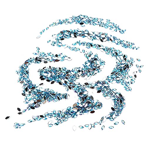1000 Stück Kristall Strasssteine, 3 x 6mm Abharz Flachback Strass Scheibenglaskristall Edelsteine ​​für Handwerk Kleidungsschuhe Stoffnägelkunst Make up (Lake Blue AB) von Tomotato