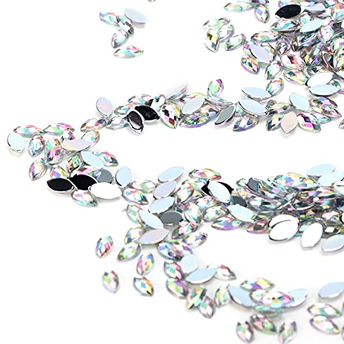 1000 Stück Kristall Strasssteine, 3 x 6mm Abharz Flachback Strass Scheibenglaskristall Edelsteine ​​für Handwerk Kleidungsschuhe Stoffnägelkunst Make up (Weiß ab) von Tomotato