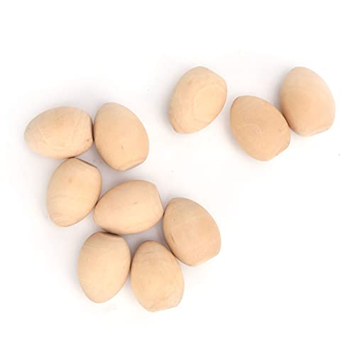 10pcs Holzeier, Tragbares Holznest Gefälschte Eier für DIY Handwerksdekoration, Unfertiges Holzei für Die Ermutigung der Hühner zum Legen Von Ei (M) von Tomotato