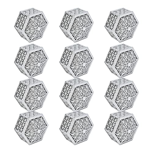 12 Stück Party Favor Box, Kunststoff Ausgehöhlte Hochzeit Gastgeschenke Case für Weihnachten, Brautparty, Geburtstag Dekoration, Hochzeitsbevorzugungen(Silberhex) von Tomotato