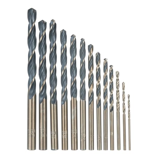 13pcs Metallbohrerset, Hartmetallbohrer, Hochgeschwindigkeits Stahlbohrbohrböde, Lagerstahl Spiralbohrer mit Aufbewahrungskoffer für Holz, Kunststoff und Metall (13Pcs Household) von Tomotato