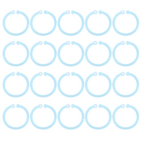 20 Stück Kunststoff Bindemittel Ringe, Flexible Lose Blattbindemittel Ringe für Karteikarten, Buchbindung, Notizbücher, Dokumente (Transparent Blue) von Tomotato