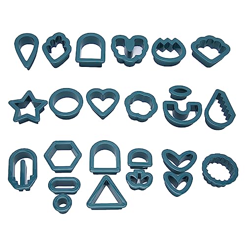 24 Stück Polymer Tonschneider Set, DIY Ton Ohrringschneider Tonwerkzeuge Set Accessoires für Kuchen Kerzenschmuck Schmuck (Blue) von Tomotato